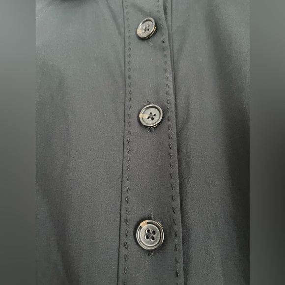 MARTIN + OSA lightweight cotton twill black shirt dress cap sleeve size 4 - Picture 4 of 7